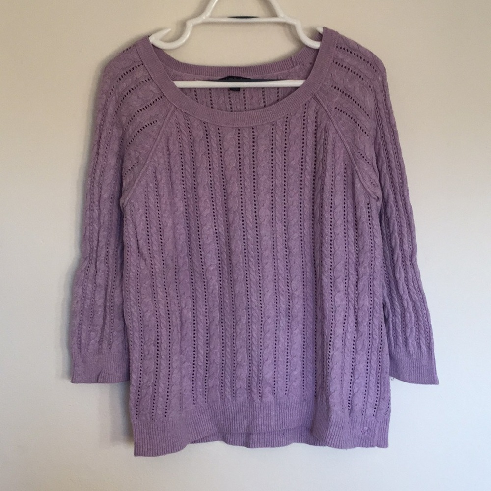 American Eagle Purple 3/4 sleeve sweater